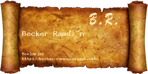 Becker Ramón névjegykártya